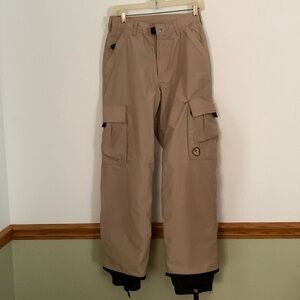 Mens Pirate Nylon Snow Ski pants Khaki Small